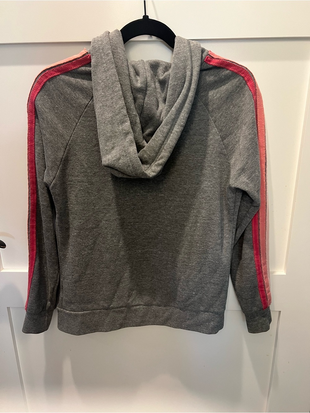 Aviator Nation Gray Hooded Zip-Up Sweatshirt with Pink Stripe Detail XS - Picture 2 of 4